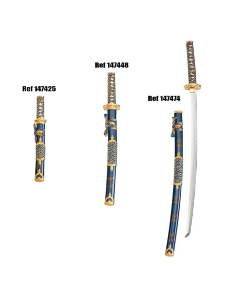 Bainha Wakizashi azul-ouro