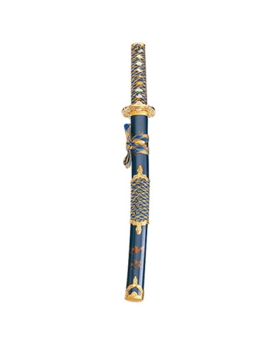 Bainha Wakizashi azul-ouro