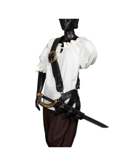 bolsa tiracolo couro pirata