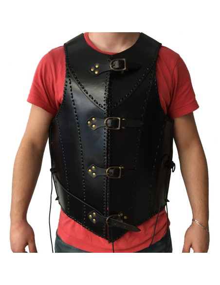 Armadura medieval de couro preto