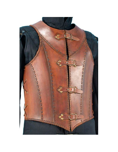 couro marrom armadura medieval