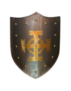 Escudo de cruz celta de latão