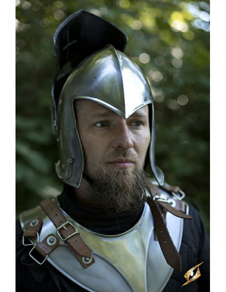 Barbute medieval com visor