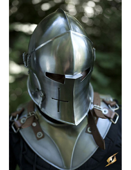 Barbute medieval com visor