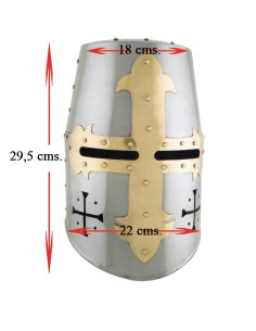 Capacete Templário com cruz frontal e lateral 2