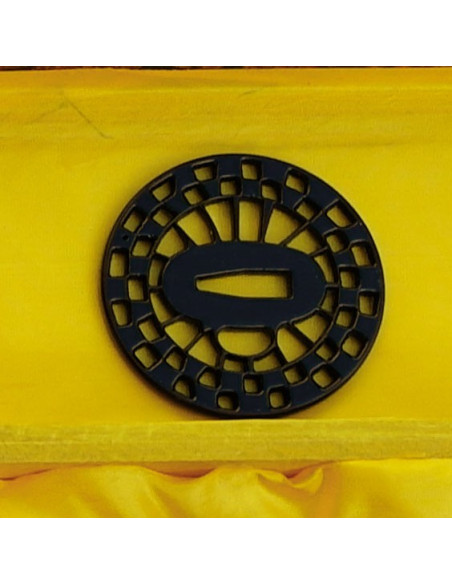 Aço carbono Katana, caso, tsuba, kit de limpeza