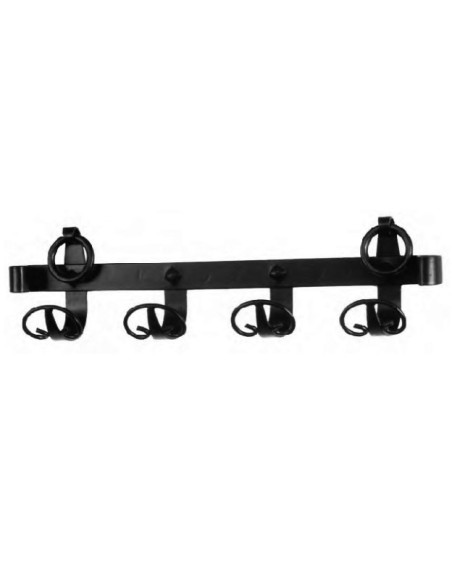 Cabide medieval em ferro forjado com 4 ganchos