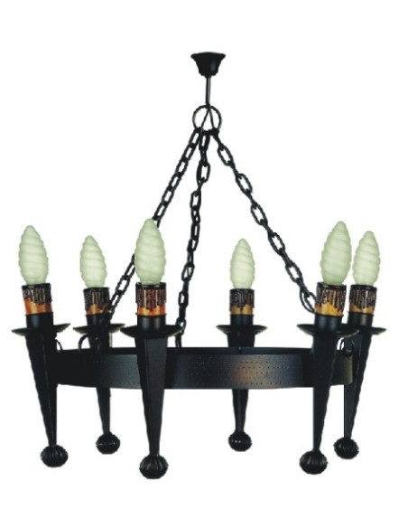 Lâmpada forja 6 tochas