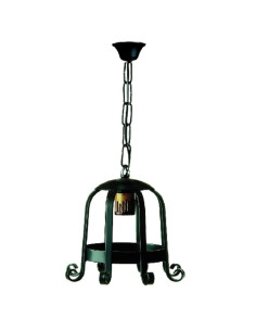 Lanterna de forja medieval com 1 luz. (65 x 26 cm.)