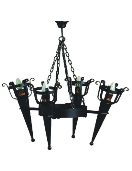 Lâmpada de forja 4 tochas (86x80 cms.)