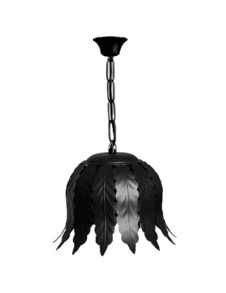 Lanterna medieval em ferro forjado deixa 1 luz. (65x31 cm.)