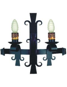 Aplicar ferro forjado medieval, 2 luzes