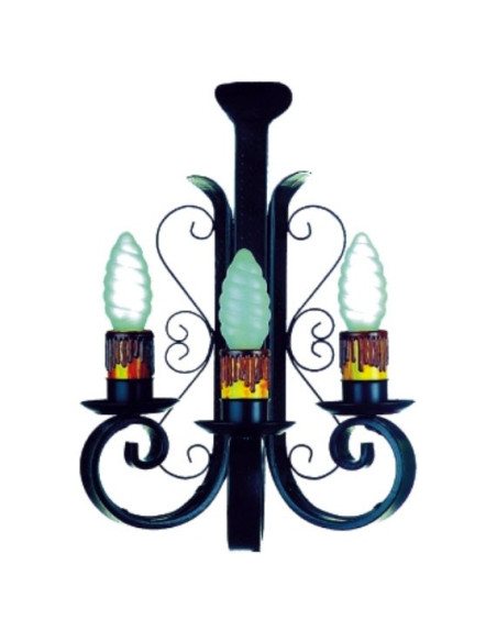 Aplicar vela de ferro forjado, 3 luzes