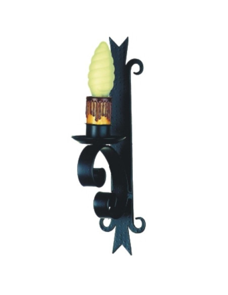 Aplique vela de forja medieval, 1 luz