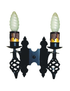 Aplique velas de ferro forjado, 2 luzes