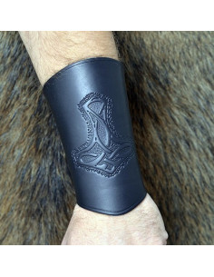 Bracelete de couro martelo de Thor