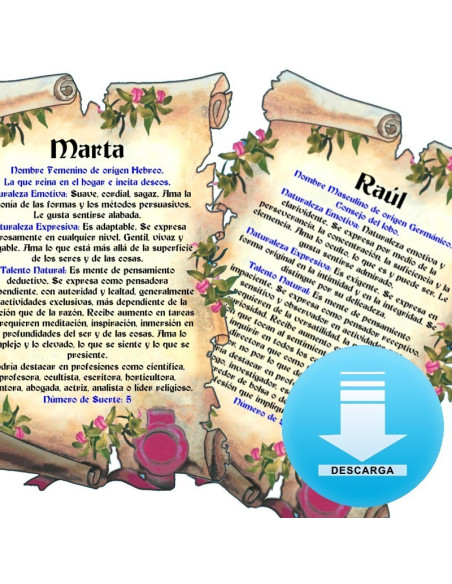 Pergaminho virtual com 1 nome