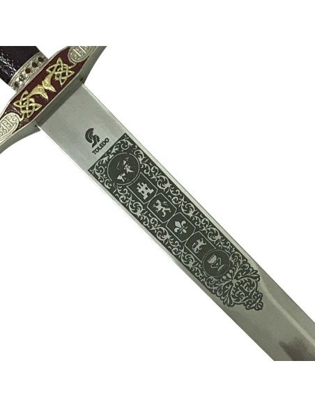 Espada Excalibur de latão, Cadete (75 cms.)