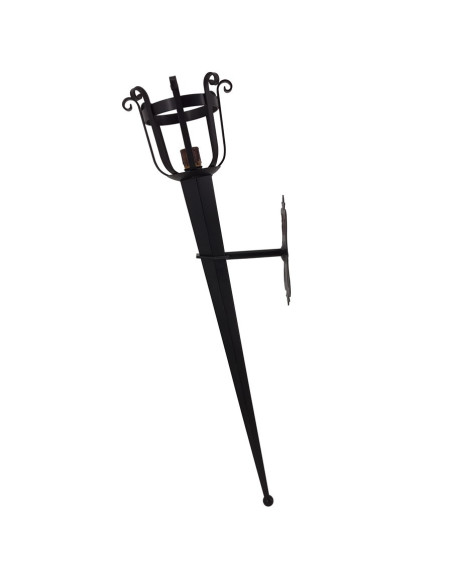 Tocha de forja aplique 1 luz, 114x26 cms.