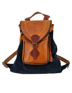 Mochila medieval em pele, Azul