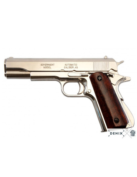 Pistola automática niquelada M1911A1, EUA 1911