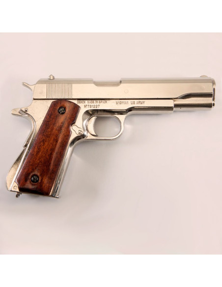 Pistola automática niquelada M1911A1, EUA 1911