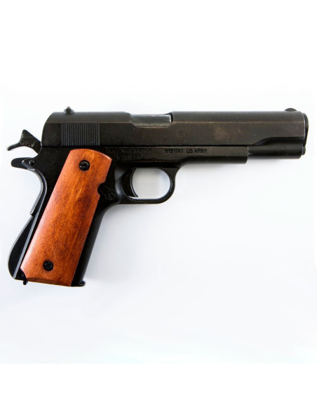 Pistola automática M1911A1, cabos de madeira escura, EUA 1911