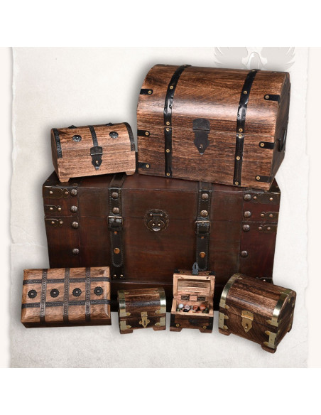 Arca medieval com pedras coloridas (10x7 cms.)