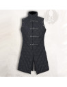 Gambeson sem manga preto longo medieval