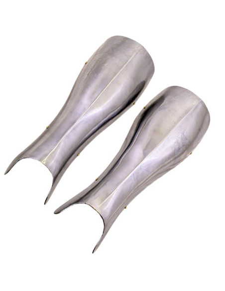 Grevas de cavaleiro medieval com tiras