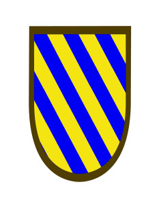 Estandarte medieval rayas azules-amarillas