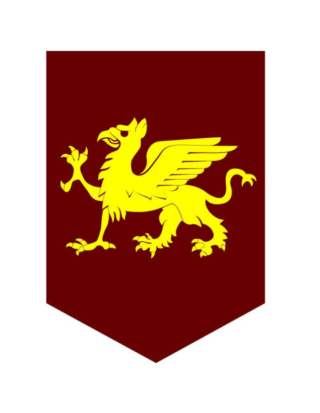 Bandeira do dragão amarelo medieval, vários tamanhos