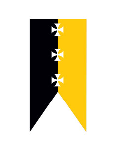 Cruzes de templários amarelos e pretos de banner medieval