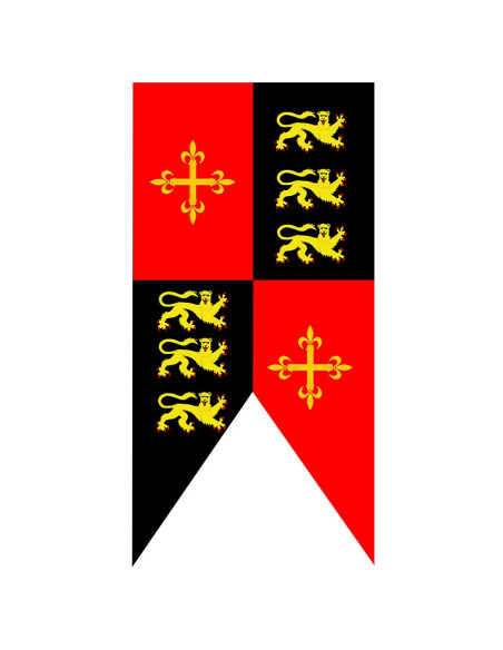 Bandeira medieval esquartejada por Ricardo Coração de Leão