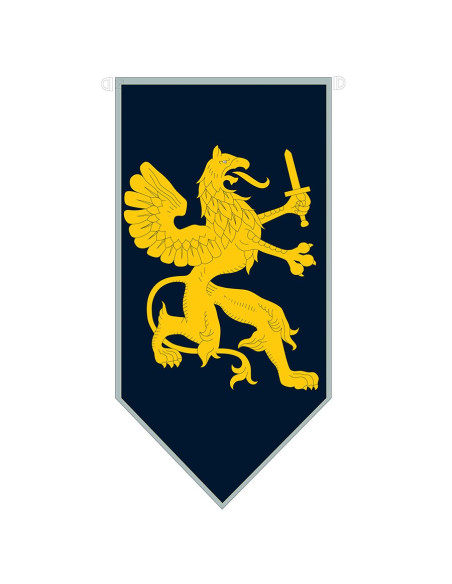 Dragão de estandarte medieval com espada