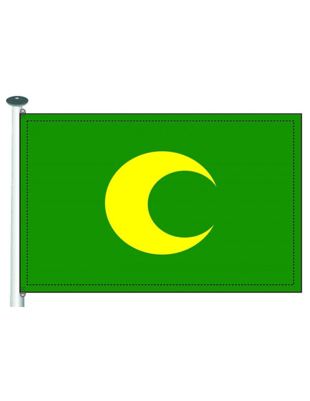 Bandeira do crescente amarelo dos mouros sobre fundo verde