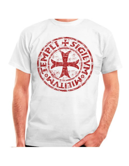 T-shirt branca Cross-Leyenda Templars, manga curta