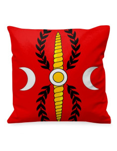 Almofada romana laureada com meias-luas