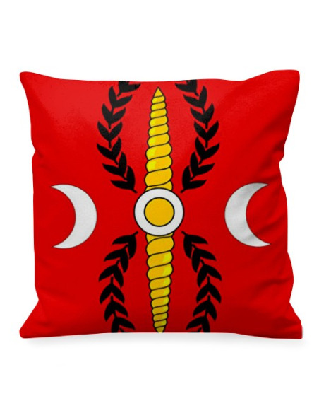 Almofada romana laureada com meias-luas