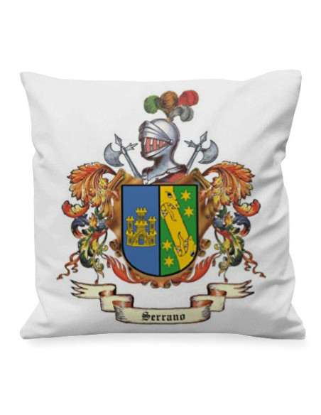 Almofada personalizada com escudo heráldico 1 sobrenome