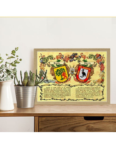 Escudos heráldicos caixa 2 sobrenomes (30x40 cms.)