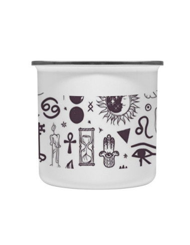 Ícones esotéricos de caneca de latão vintage