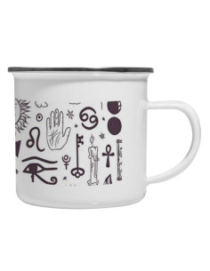 Ícones esotéricos de caneca de latão vintage