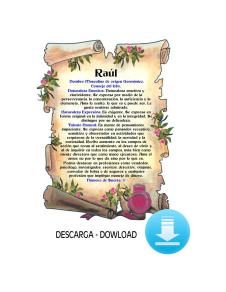 Pergaminho virtual com 1 nome