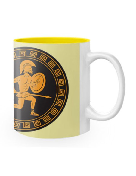 Caneca de Cerâmica Guerreiros Grécia Antiga