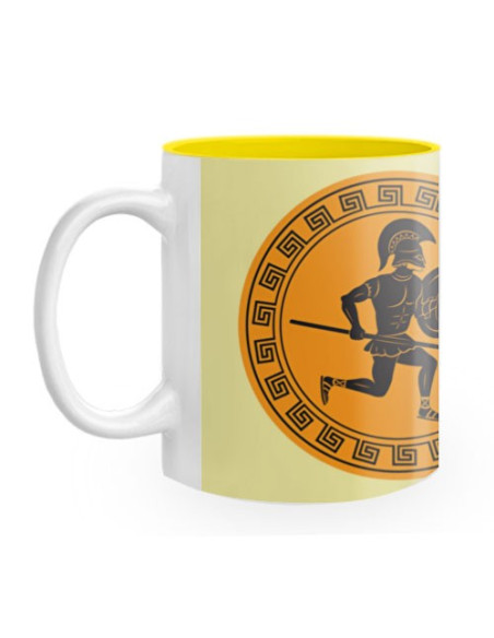 Caneca de Cerâmica Guerreiros Grécia Antiga