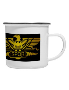 Antigo copo de latão esmaltado Roman Legion SPQR