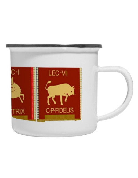 Caneca vintage de latão esmaltado 4 Legiões Romanas