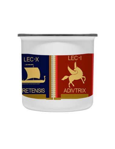 Caneca vintage de latão esmaltado 4 Legiões Romanas