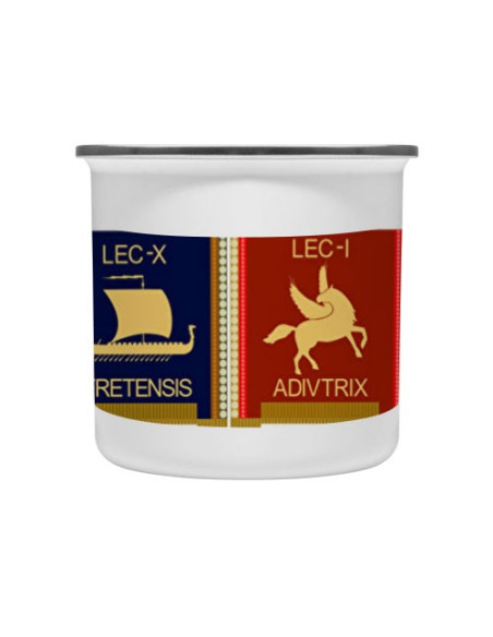 Caneca vintage de latão esmaltado 4 Legiões Romanas